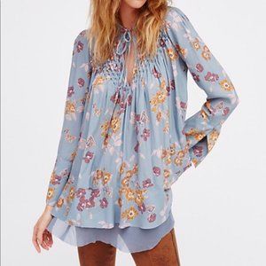 Free People Blue Boho Swing Dress